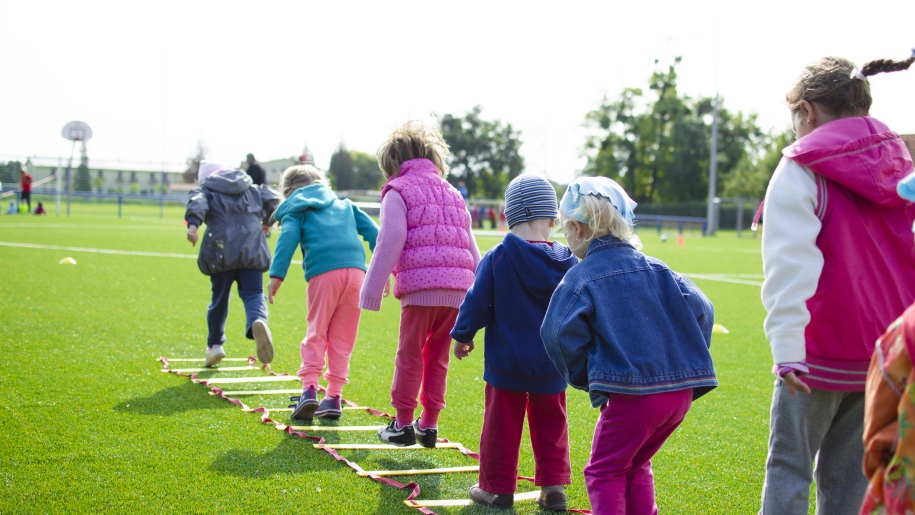 children outdoors playing