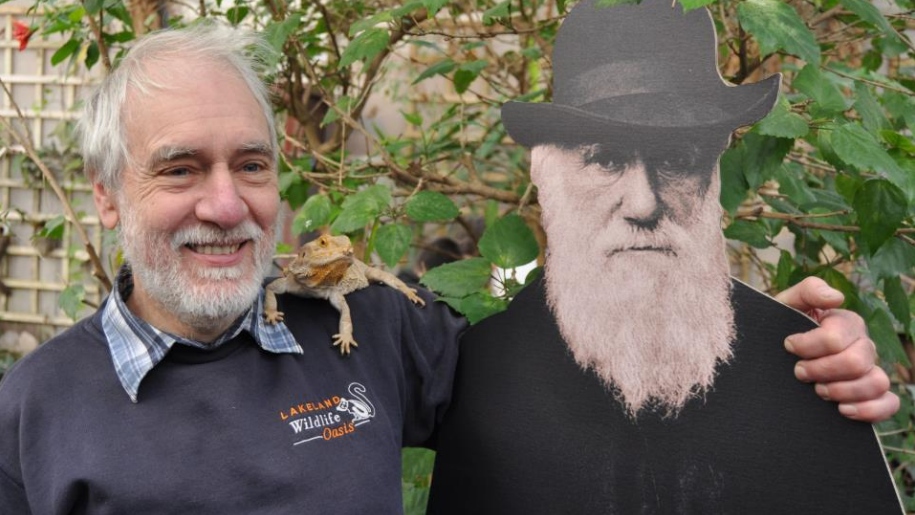 man with darwin cut out