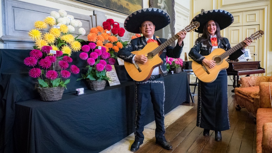 people dressed as mexicans with guitars
