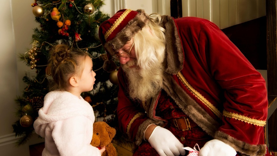 santa and girl