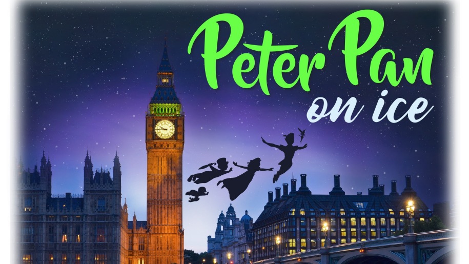 Peter Pan & Wendy flying past Big Ben at night