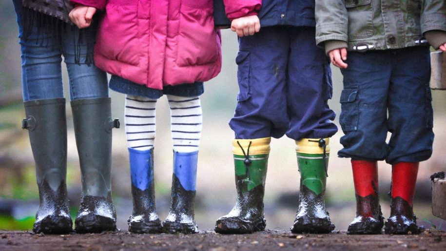 kids legs with wellington boots