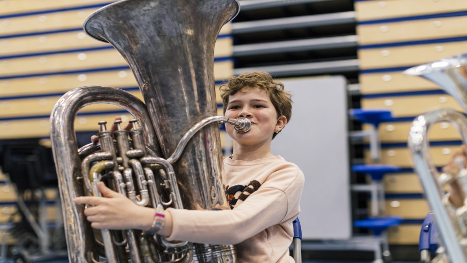 Norfolk Centre for Young Musicians Open Day - Boy playing the tuba