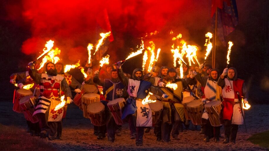 medieval festival Kynren Durham fire group