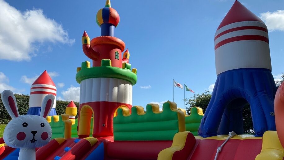 Large colourful bouncy castle at Adventure Land
