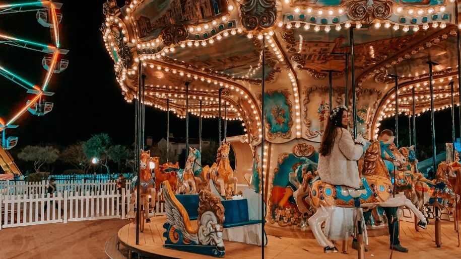 Generic carousel carnival at night