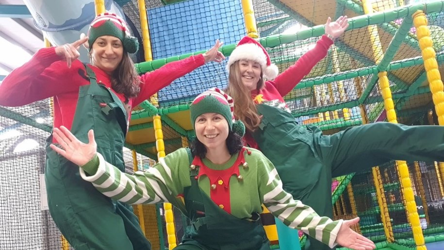 Lower Drayton Farm's Christmas Elves in the play barn
