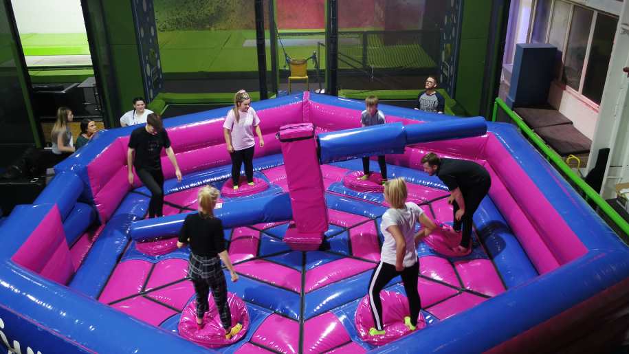 Families at Jump in trampoline and adventure park