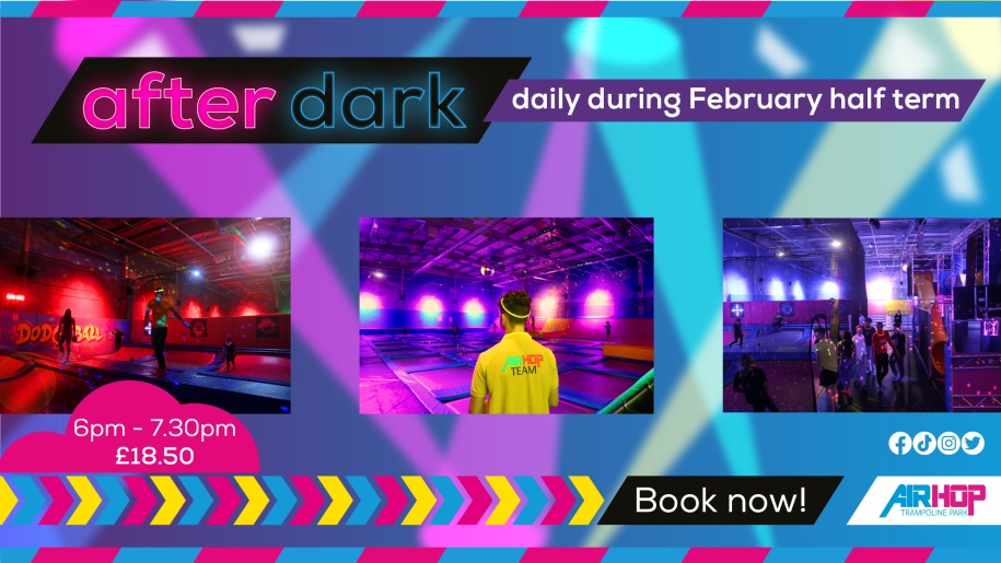 Disco lights switched on for After Dark at AirHop Trampoline Park Bristol