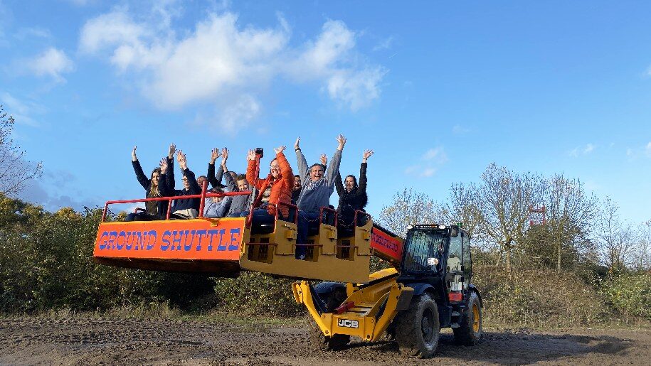 Diggerland People with arms raised in Ground Shuttle