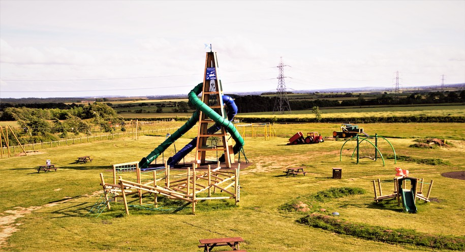 Twisted slide at whitehouse farm centre in northumberland