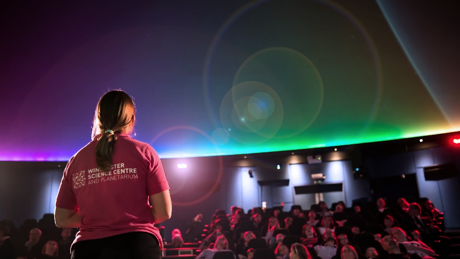 Winchester Science Centre Science Explained girl leading audience