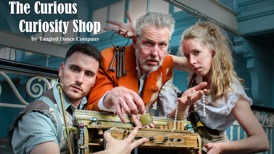 The Curious Curiosity Shop performance poster for Graves Gallery and Weston Park.
