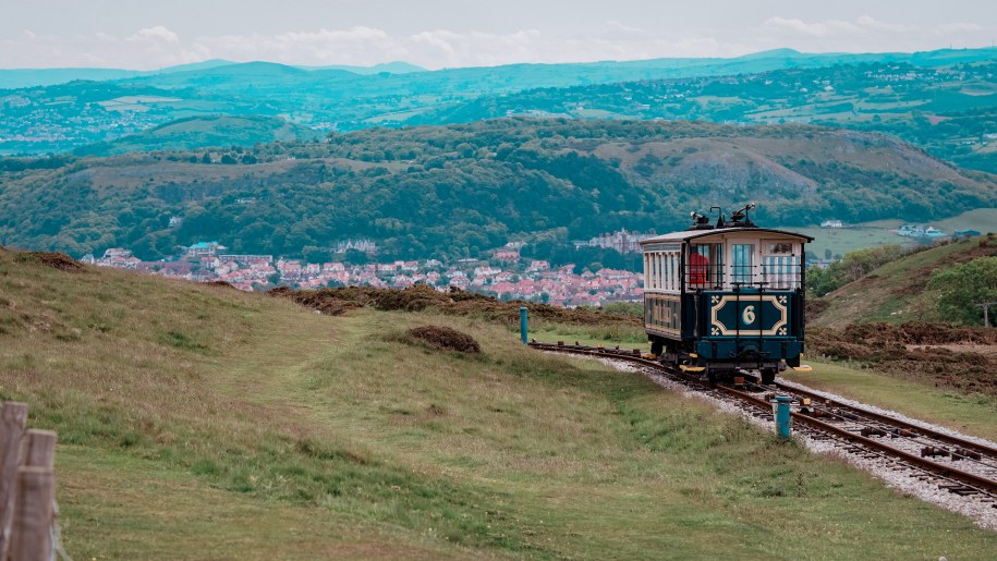 The Great Orme Tramway in Llandudno, North Wales.