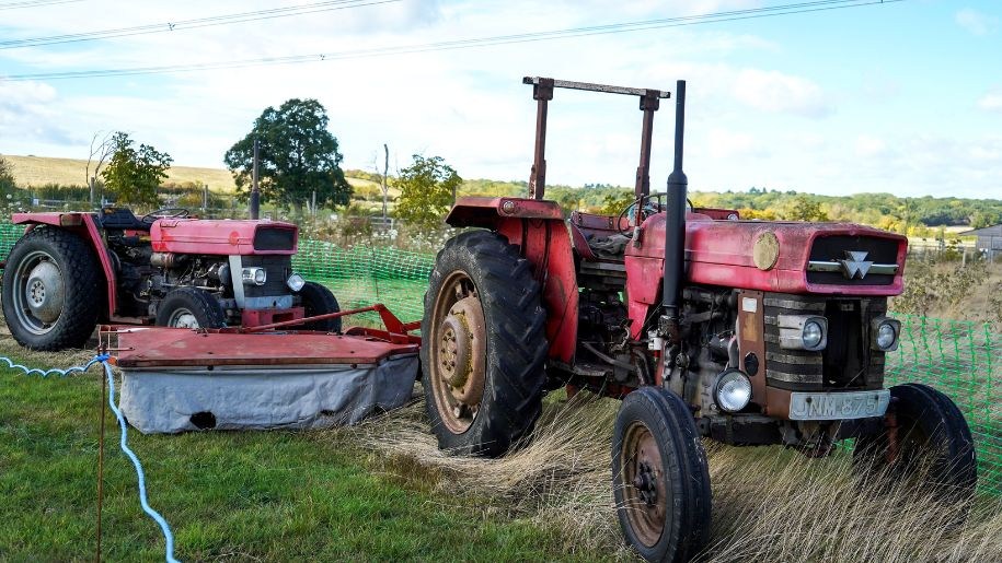 Farm machinery at Hogshaw Farm & Wildlife Park.