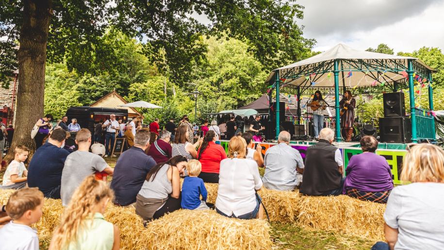 Music stage at Amgueddfa Cymru Food Festival at St Fagans.