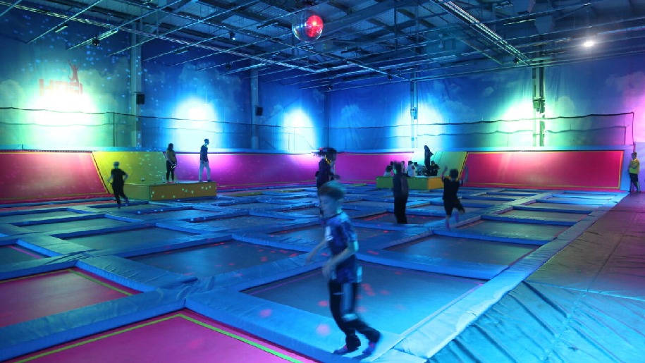 Air Hop Guildford After Dark event children on trampolines