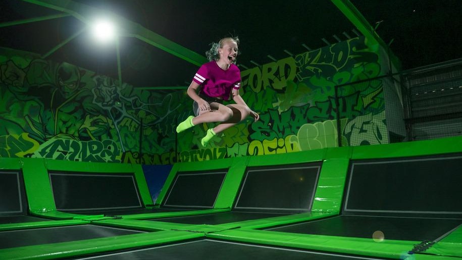 Flip Out Ashford Girl jumping on trampoline
