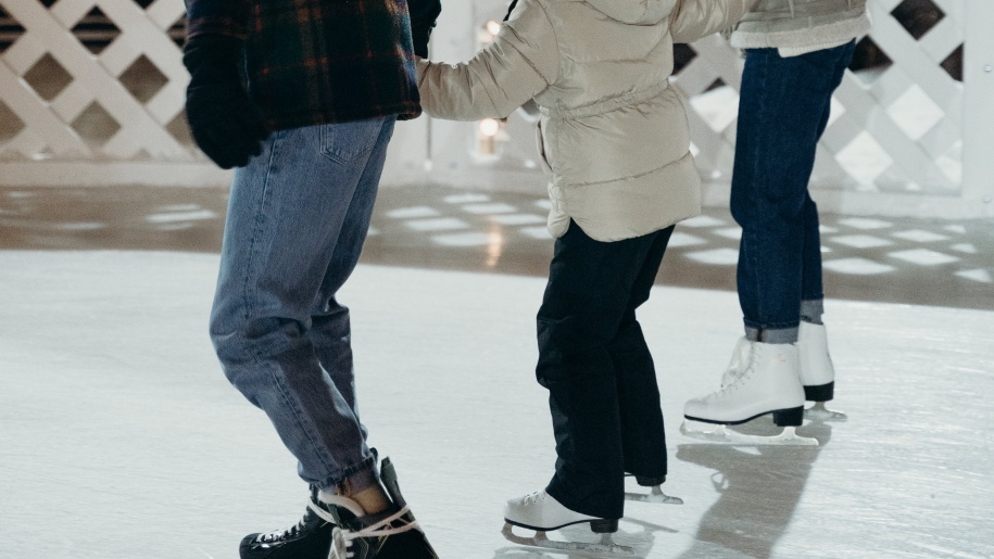 Family ice skating.