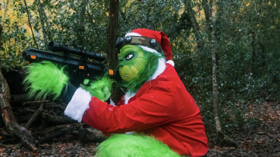 New Forest Activities Christmas Grinch in Santa suit