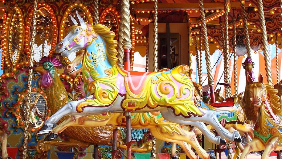 Generic Carousel with gallopers multi-coloured
