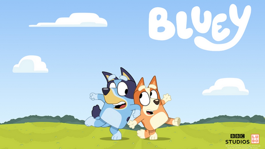 Poster of children's characters Bluey and Bingo.