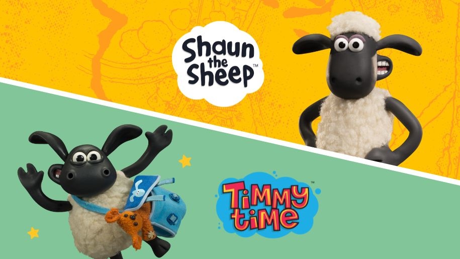 Poster featuring Shaun the Sheep and Timmy.