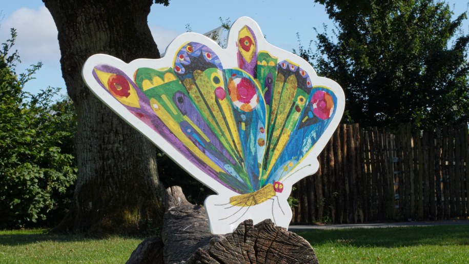 Cut-out of the beautiful butterfly from The Very Hungry Caterpillar Trail at Marwell Zoo in Hampshire.