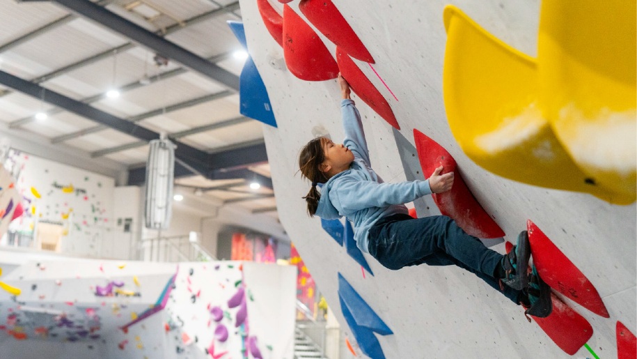 Bouldering at Flashpoint Swansea.