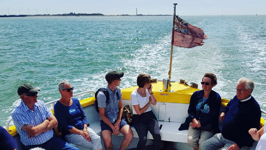 Passengers on a boat trip with Harwich Harbour Ferry.