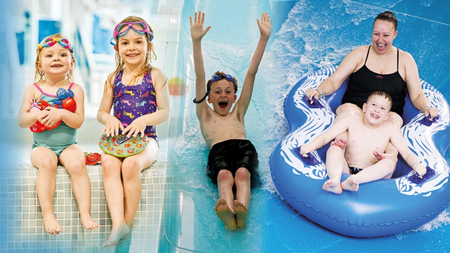 Families at Moorways Water Park.