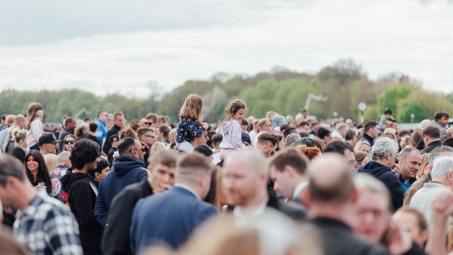 Crowds at Newcastle Racecourse in Tyne and Wear.