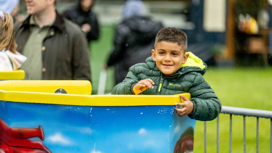 Fairground ride at Newcastle Racecourse in Tyne and Wear.