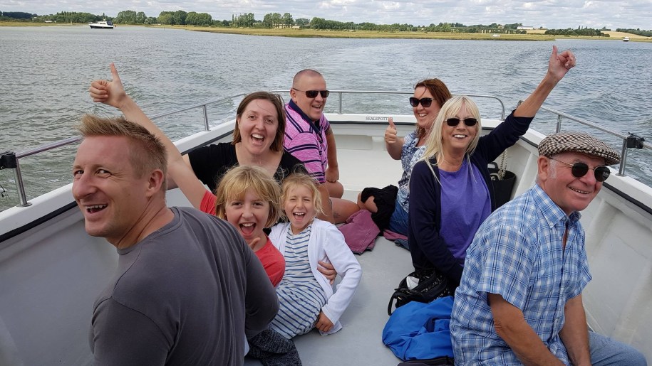 Passengers on a seal watching trip from Harwich in Essex.