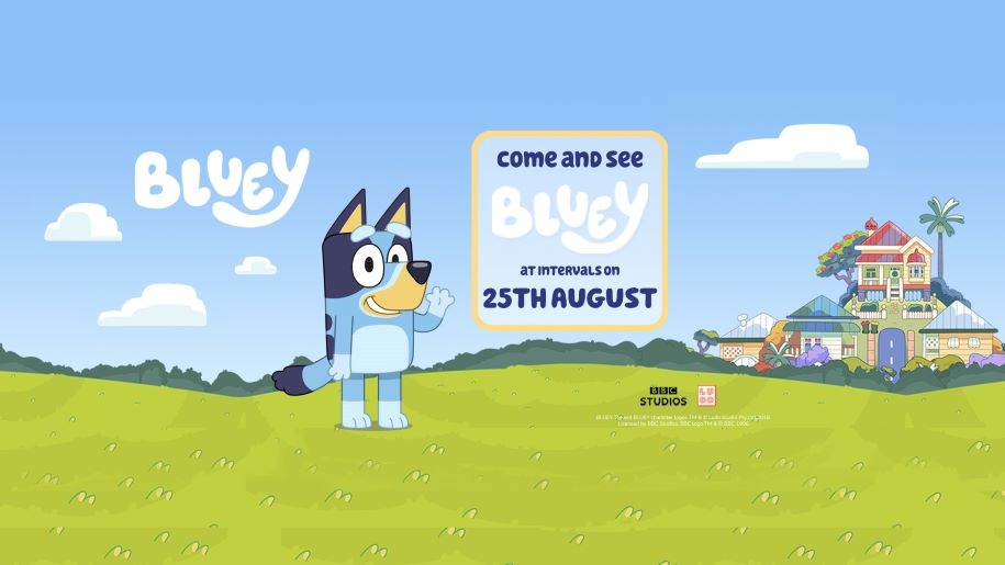 Poster of TV favourite Bluey for his visit to Woburn Safari Park.