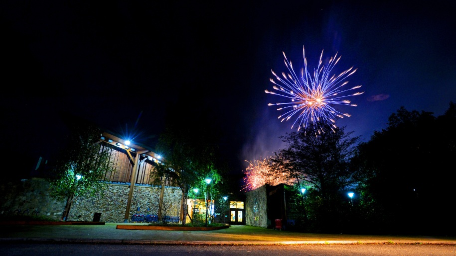 Fireworks at Conkers visitor centre in the National Forest.