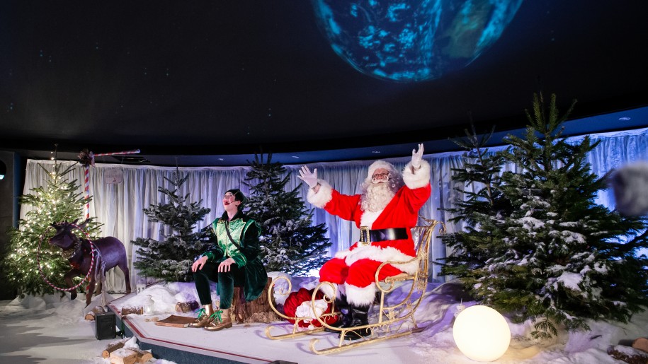 Santa at Winchester Science Centre in Hampshire.