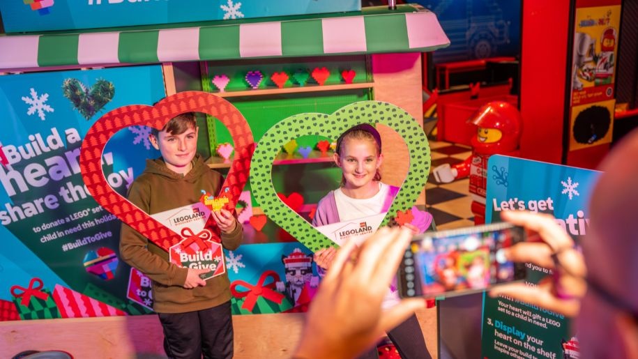 Children at the Build to Give activity at LEGOLAND Discovery Centre Manchester.