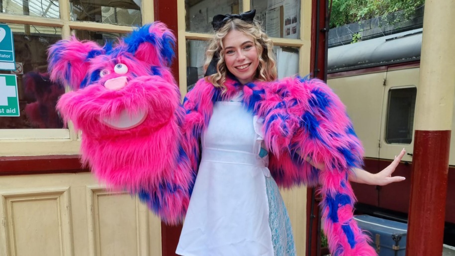 Alice at East Lancashire Railway's Wonderland event.