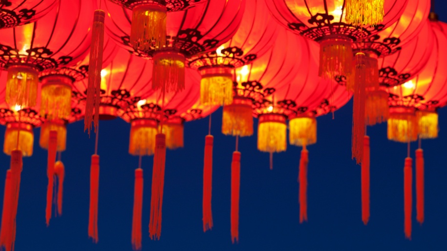 Orange lanterns for Chinese New Year.