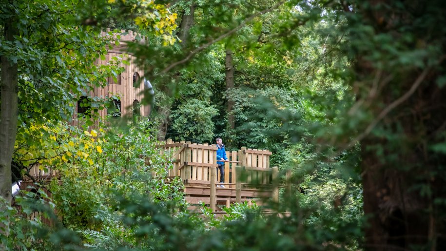 The adventure playground in woodland at Belvoir Castle.