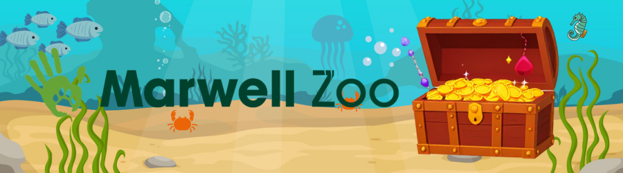 graphic of Marwell and Treasure chest underwater