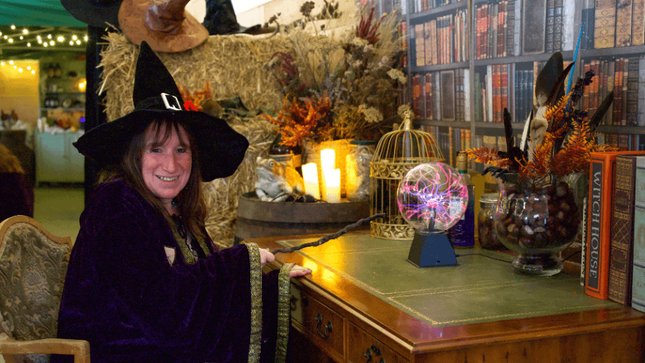 girl dressed up as witch