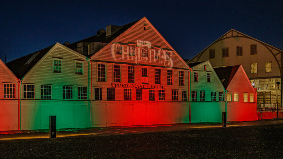 projection of lights on side of building