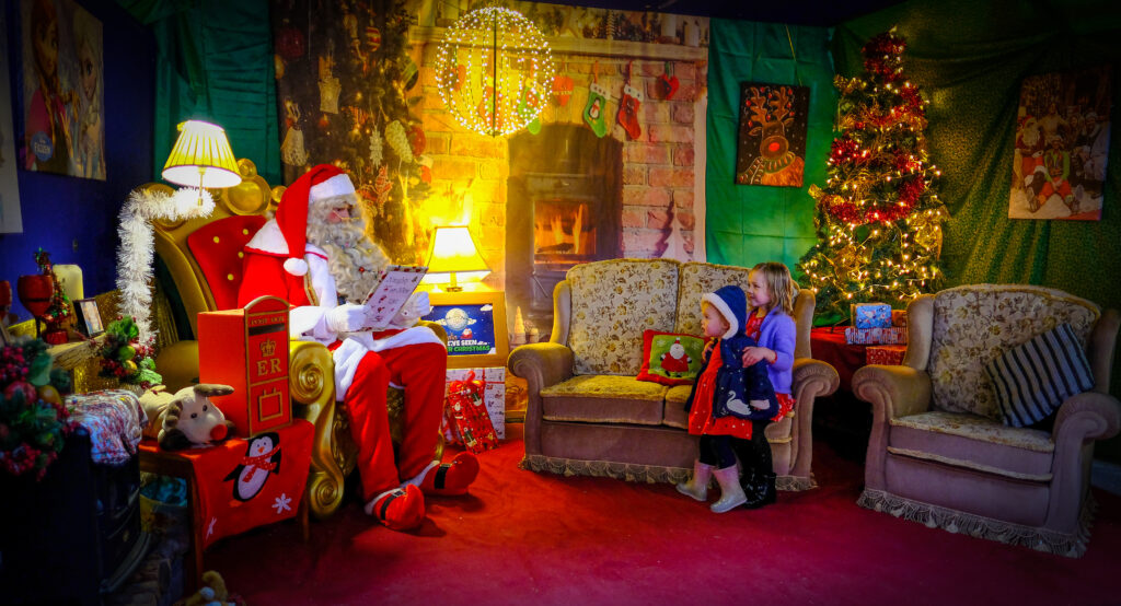 children visiting santa