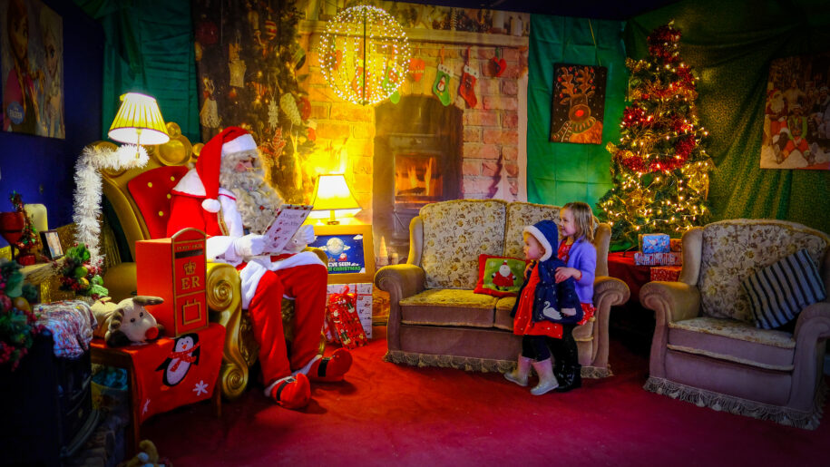 children visiting santa