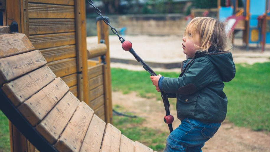 toddler climbing rope