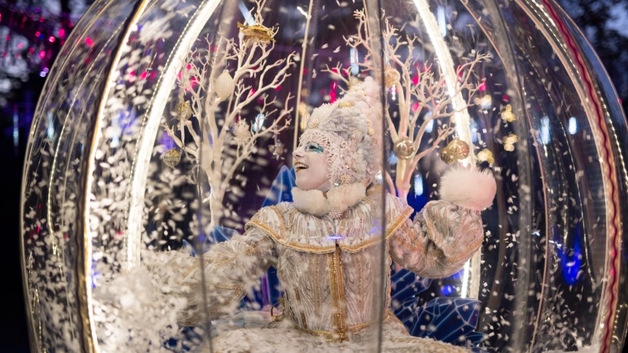 The Snow Queen in a snow globe.