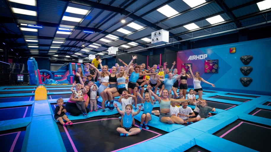 kids in trampoline park