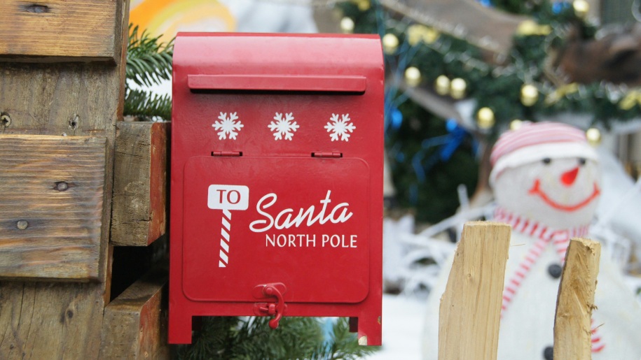 Red post box for Christmas letters to Santa.